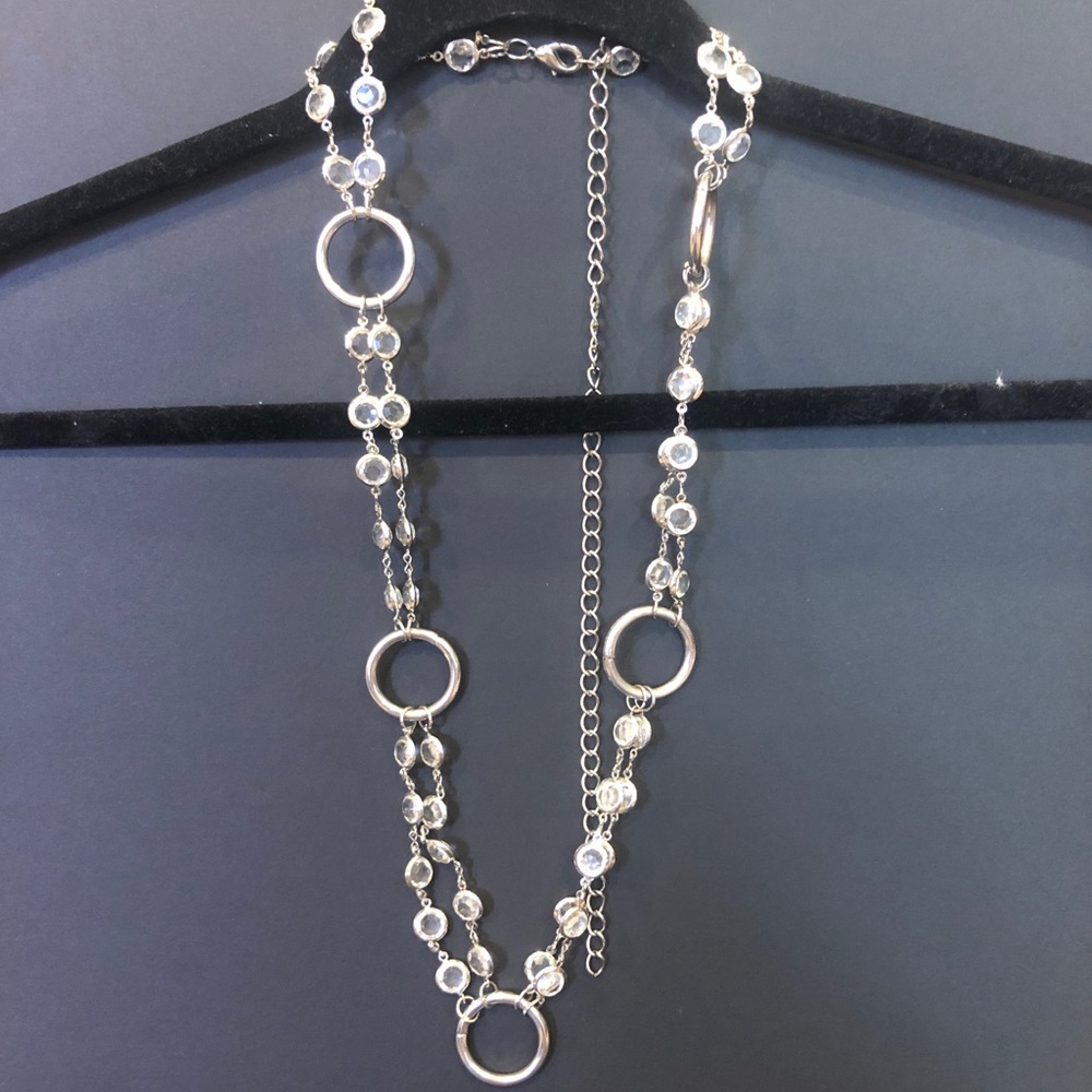 Metal Chain Belt with Faux Crystals